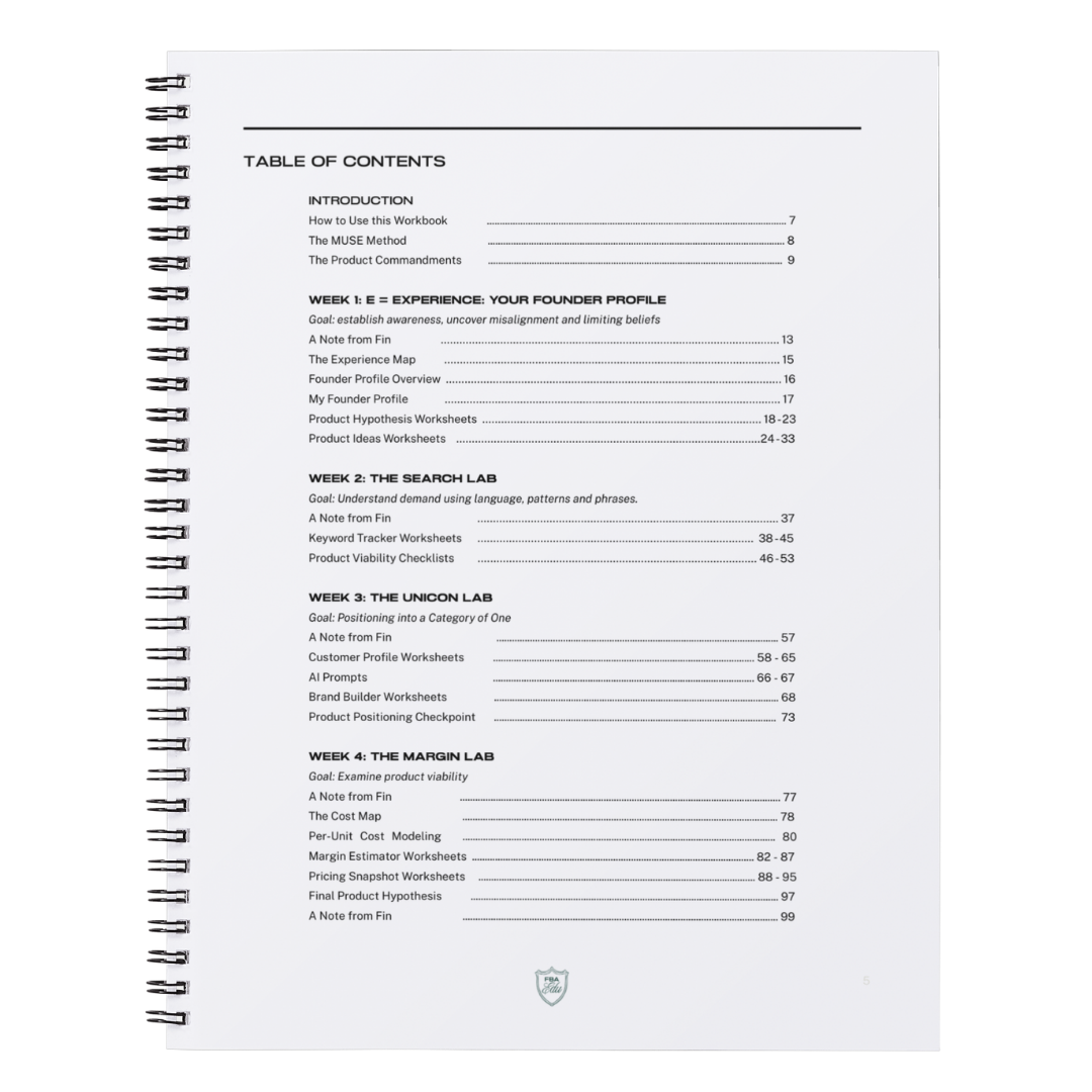 FBA 201: The Product Lab Workbook
